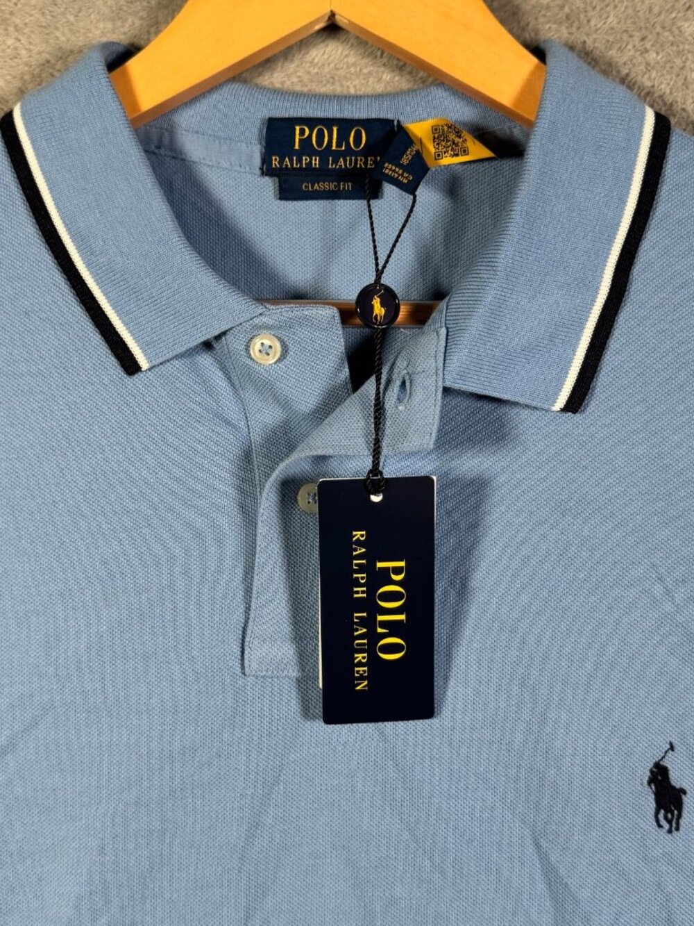 Polo Ralph Lauren Shirt Mens XL Blue Classic Fit Tipped Short Sleeve $120